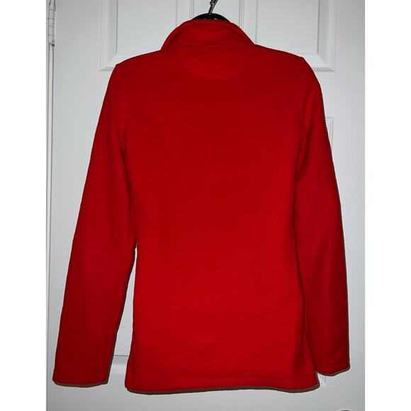 GAP Womens Red Microfleece Long Sleeve Pullover Zip Neck Top - Sz S Small - Picture 4 of 6